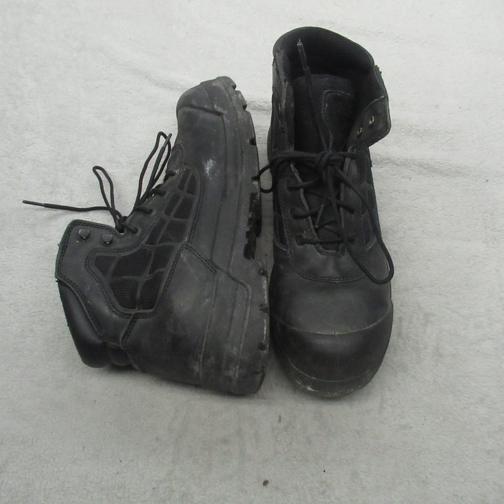 Condor Mens 11 Work Boots Black Leather Rugged Steel Toe Safety Tactical Combat